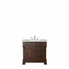 James Martin Vanities Brookfield 36in Single Vanity, Warm Cherry w/ 3 CM Eternal Serena Quartz Top 147-114-5586-3ESR